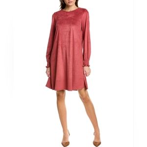 Anne Klein Faux Sued Pink A line Dress Size M